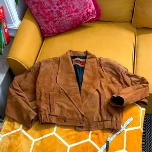 3/$15 Code Nouveau Western Suede Leather Crop Jacket Medium